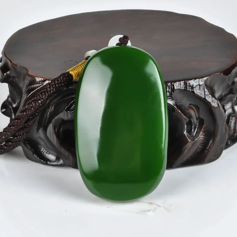 

LETSFUN Fine Jewelry Chinese Natural Green Hand-carved Chinese Hetian Jasper Two Out Fish Pendant Free Shipping