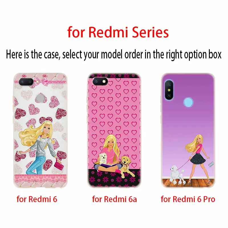 Розовый женский силиконовый прозрачный мягкий чехол из ТПУ для Xiaomi Redmi Note 10 9 8 7 6 5