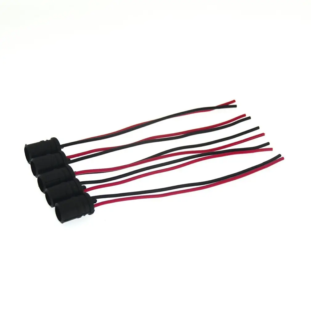 

5Pcs T10 Bulb Socket Red And Black Lines Qy-202634 Connector Car Lamp Holder Automobile Update Accessories