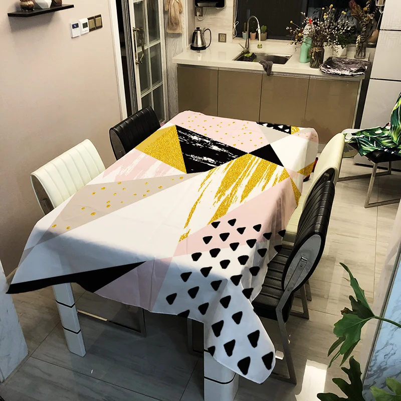 

Printed color spots washable decorative household waterproof tablecloth