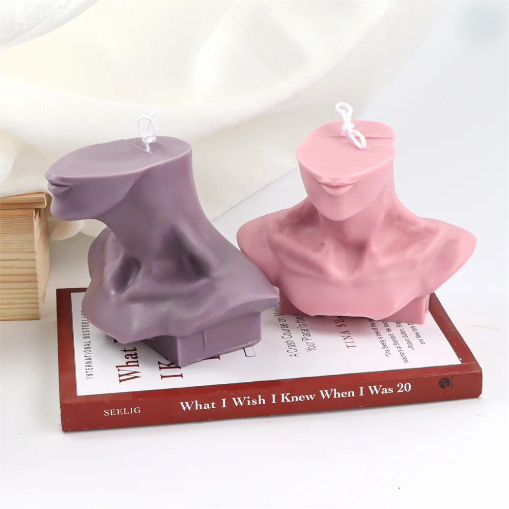 

3D половинная голова Мужская силиконовая форма для тела свеча DIY Искусство без лица Мужской для тела пластырь искусственный инструмент дома...