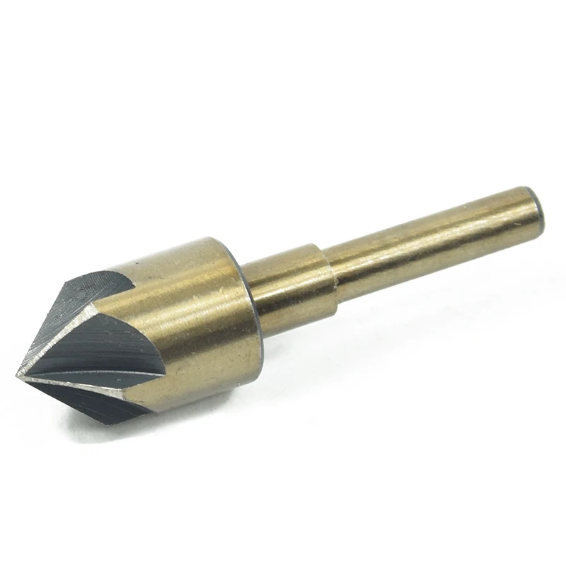 

5 Pieces 82 Degrees Countersink Drill Bit 5 Flute Chamfering Cutter Hand Tool with 23 Woodworking Chamfer Drilling Tool