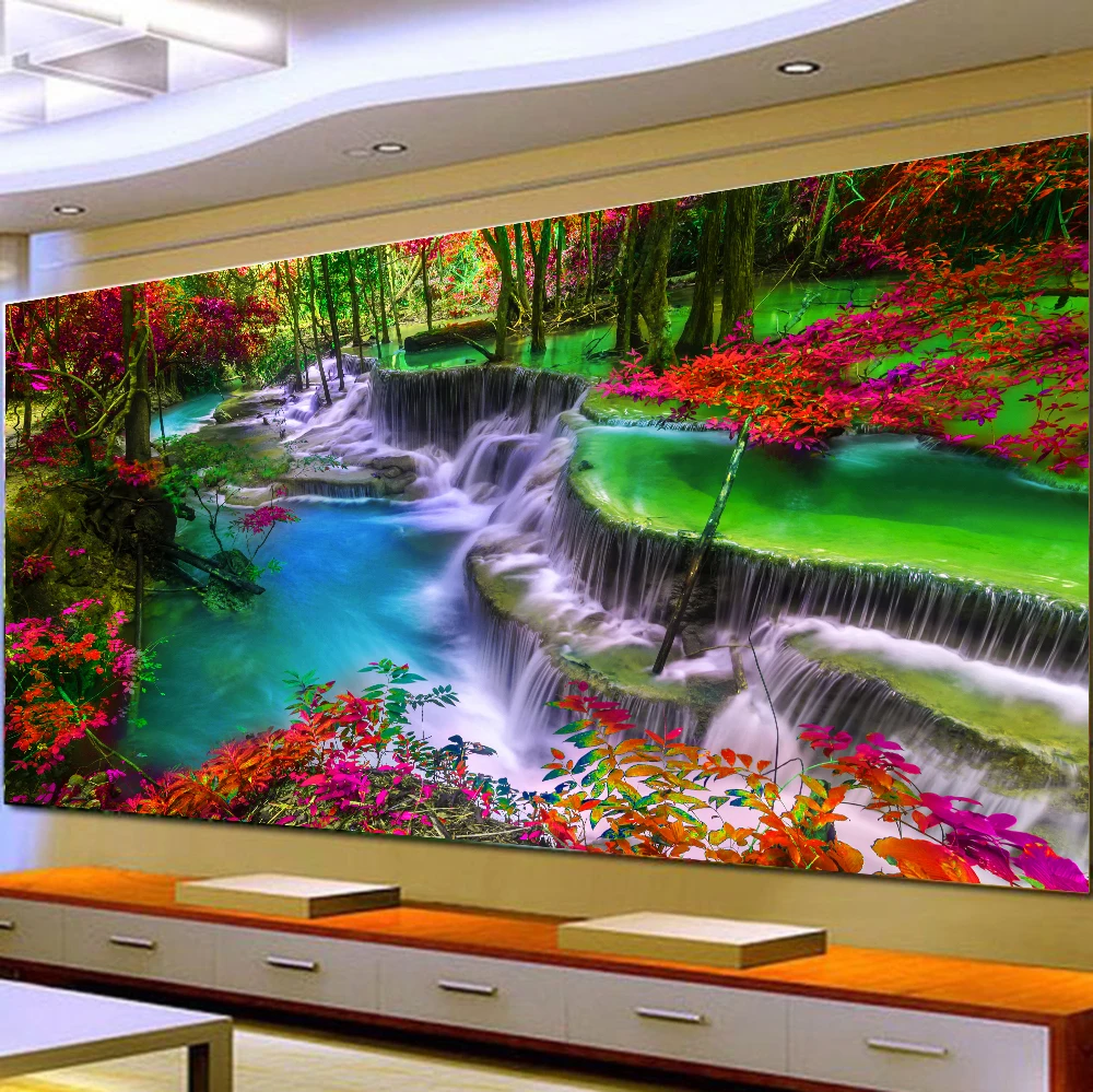 Full Round Drill Landscape Painting 5D DIY Diamond 3D Embroidery Cross Stitch Home Decor Gift | Дом и сад