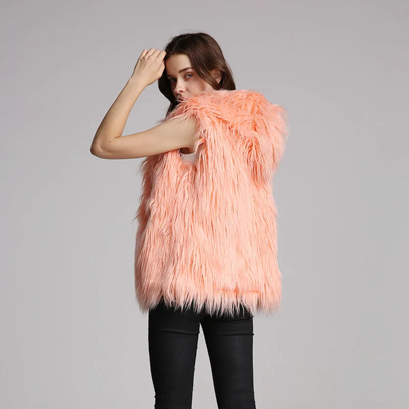 Autumn and Winter New Fur Coat Imitation Fur Hooded Vest Short Fur Female Vest Short