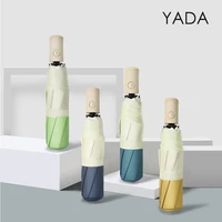 yada 2021 two color pure fresh automatic umbrella for women uv rainproof umbrella parasol rain sun light umbrellas yd200333