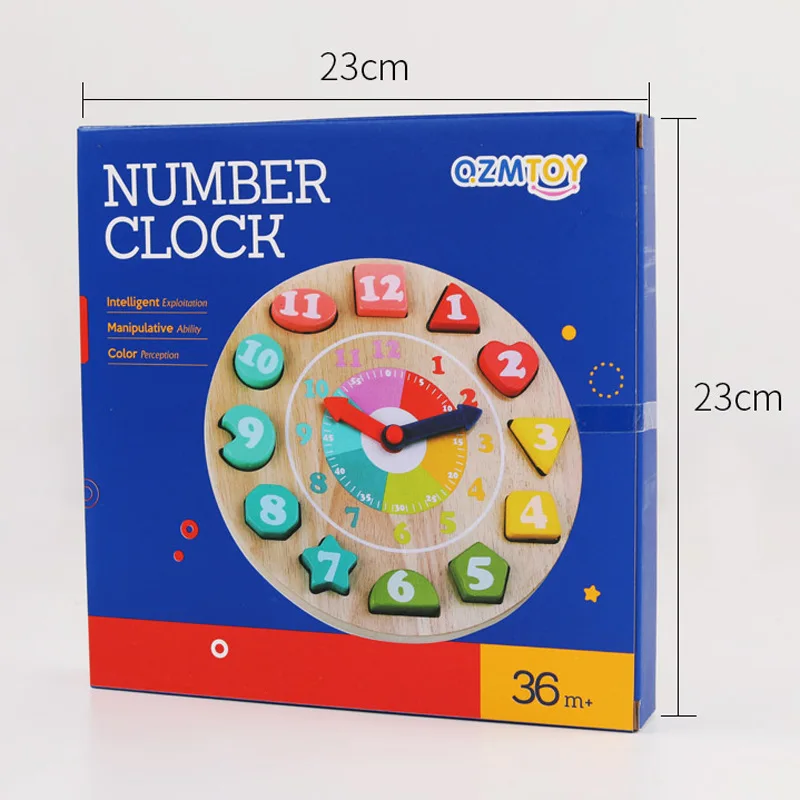 

Clock Toys 12 Zodiac Clock Digital Bead Toy Early Education Wooden Children's Puzzle Shape Matching Building Blocks Montessori
