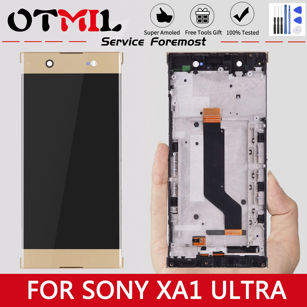 6 0 ''Оригинальный ЖК-дисплей для SONY Xperia XA1 Ultra ЖК-сенсорный экран с рамкой