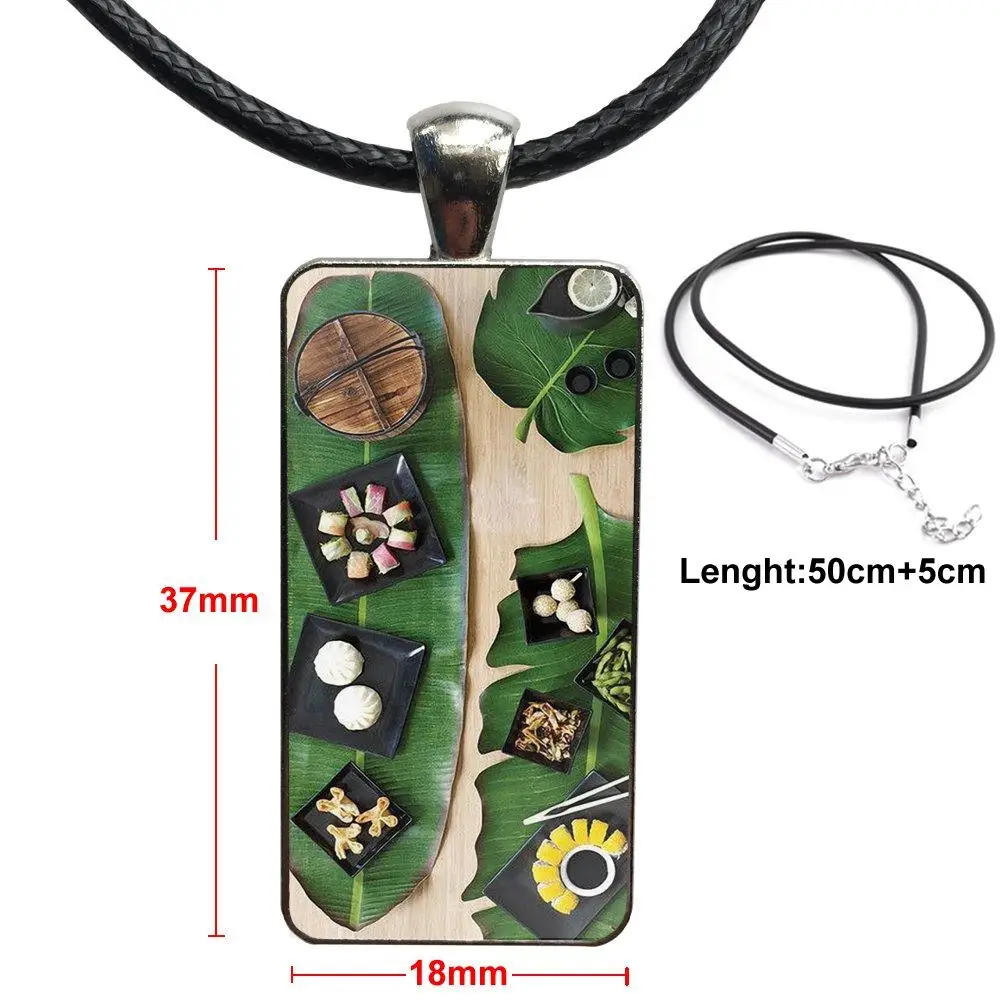 Банановый лист тропический для мужчин и женщин подарок стеклянный кабошон кулон