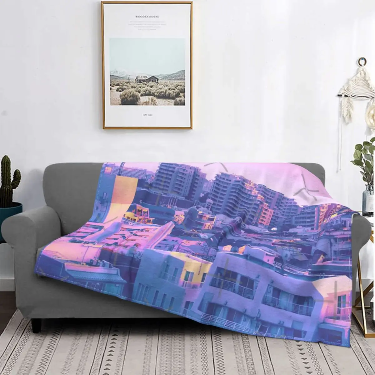 

Manta de colores Tokyo Morning, colcha para cama a cuadros, funda para sofá, Sudadera con capucha, colchas para cama