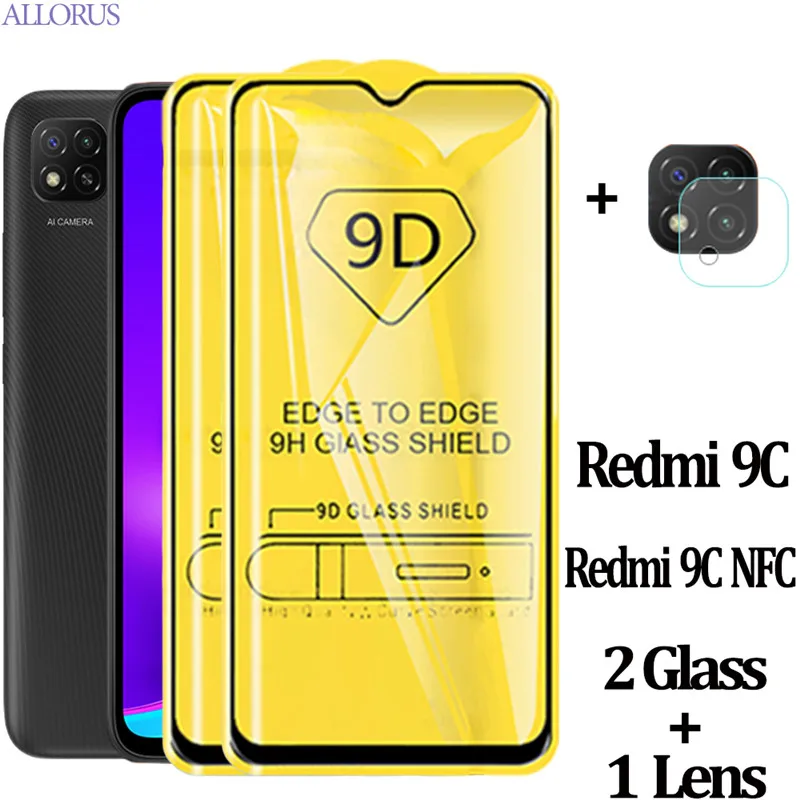 9D стекло Redmi 9C NFC стекло+камера пленка защитное Xaomi защитная для экрана 9H Glass Xiaomi Film