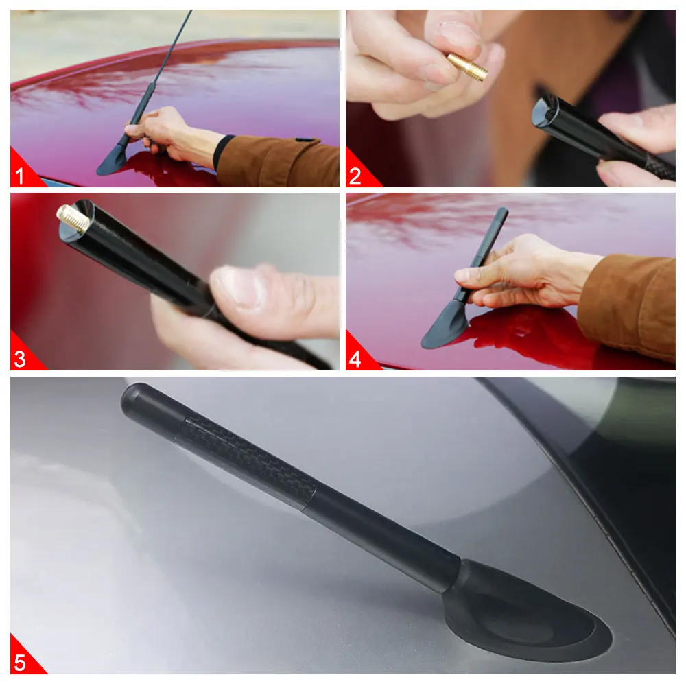 12cm Carbon Fiber Radio Car Antenna For KIA Sportage Ceed Rio Soul Auto Accessories | Aerials