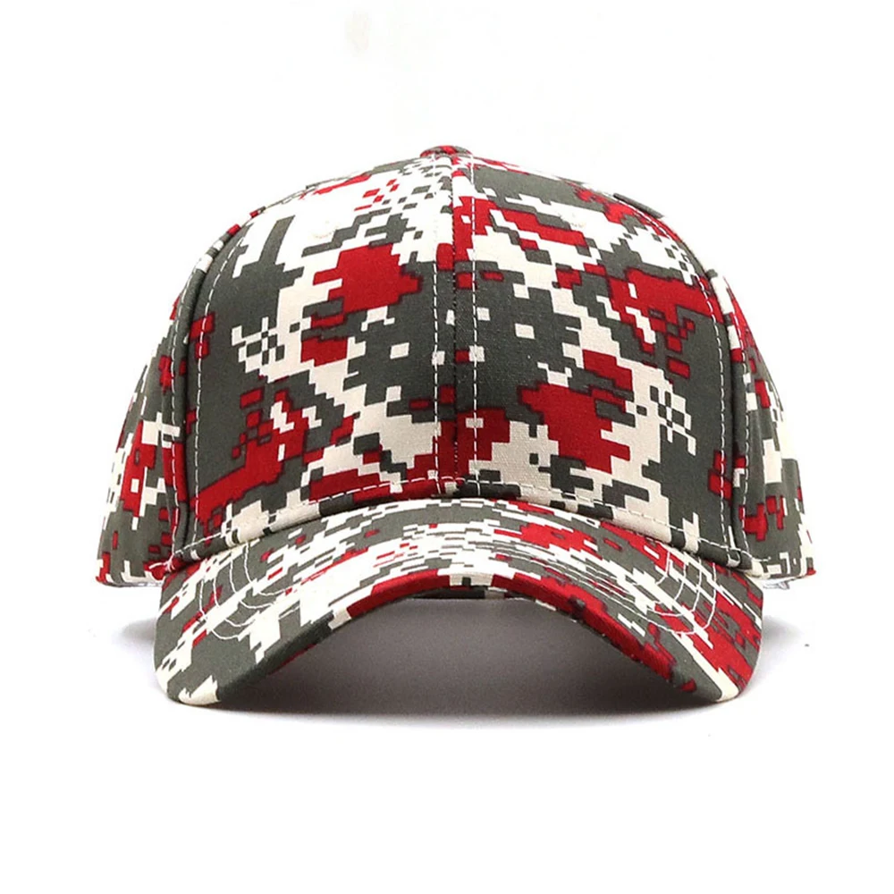 FS Fashion Orange Red Beige Men Women Outdoor Sports Jungle Camouflage Baseball Cap Summer Student Military Training Caps 2021