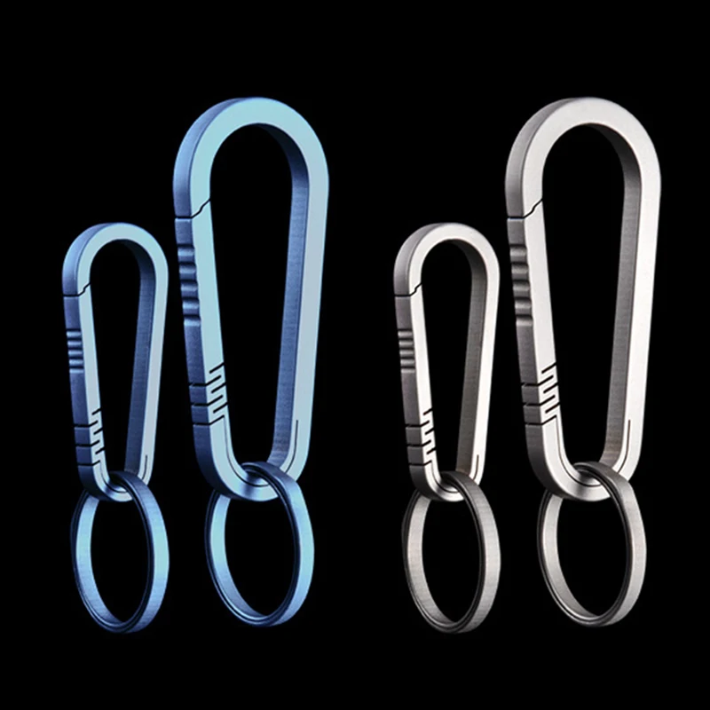 

Outdoor Climbing Titanium Alloy Buckle Carabiner Survial Key Chain Climb Hook Clip Backpack Buckle Keychain 66mm/46mm