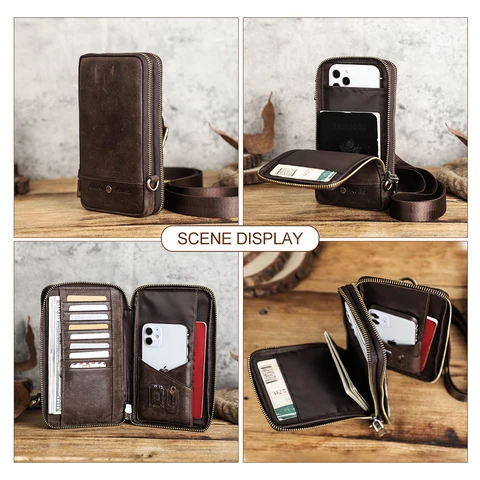 CONTACT'S FAMILY Кожаная винтажная мужская поясная сумка для телефона для iPhone 16, 15, 14, 13 Pro Max, поясной ремень, дорожная сумка, чехол для мобильного телефона