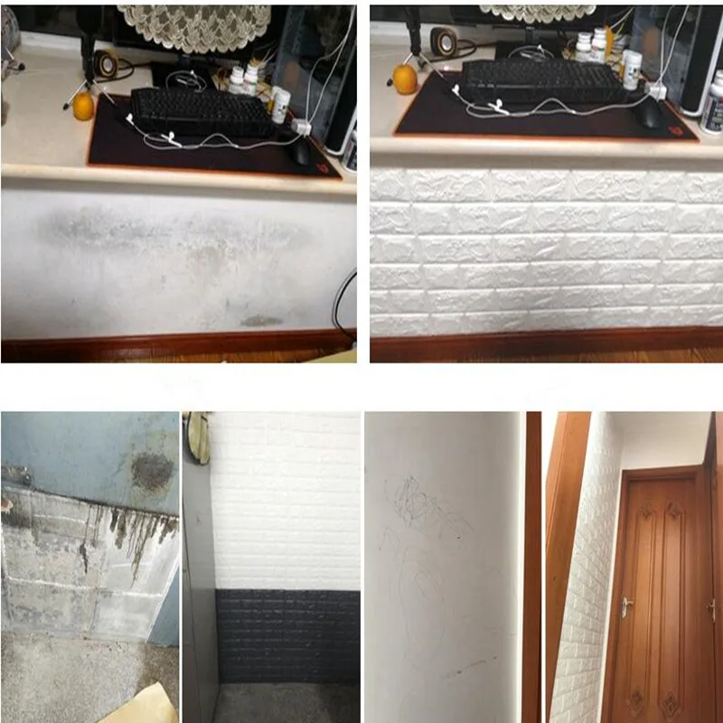 5 шт. декоративные настенные 3D-обои с имитацией кирпича | Дом и сад