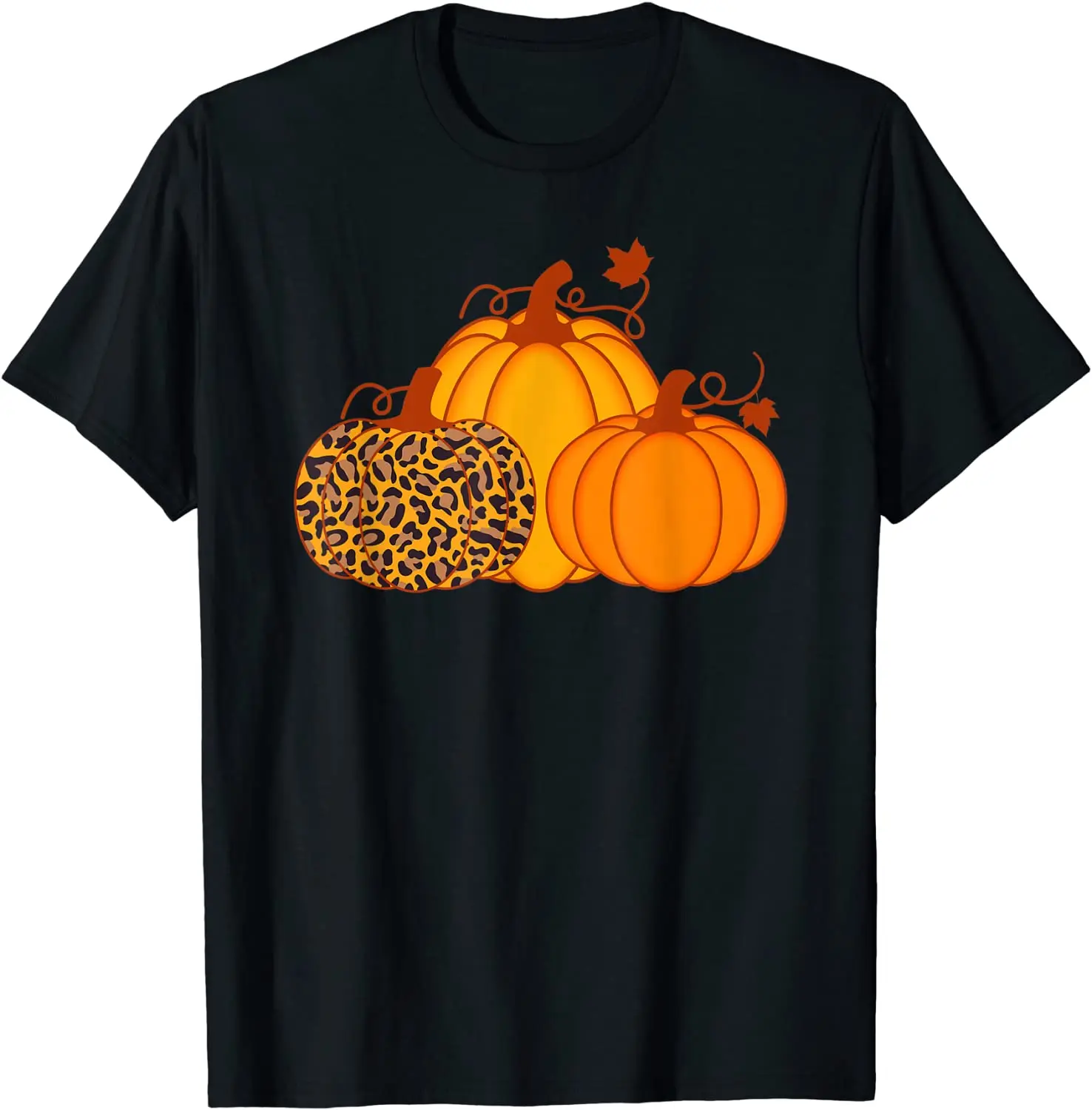 

Fall Leopard Pumpkin Halloween Thanksgiving Anima Print T-Shirt Summer Sale Oversized T-shirt