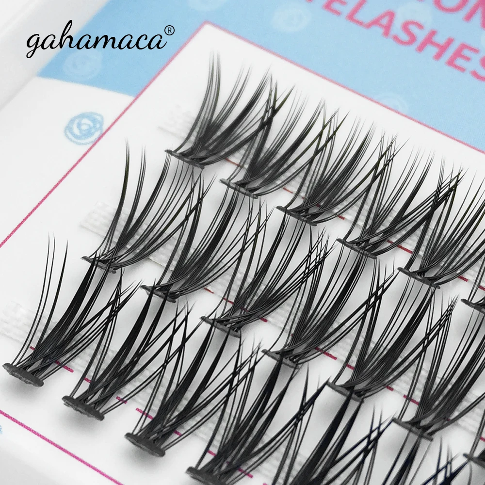 

GAHAMACA 60 cluster/box Individual eyelashes 0.07/0.1thick cluster eyelash extension 10D/20D natural false lashes wholesale