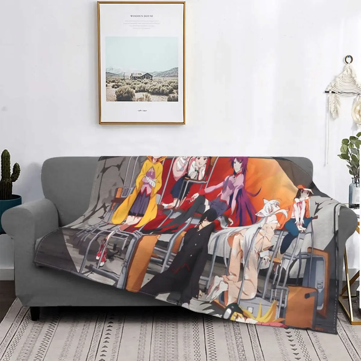 

Manta de grupo de la Series Monogatari, colcha para cama, alfombra a cuadros, funda para sofada, manta с капучинатором, colcha de 220x2