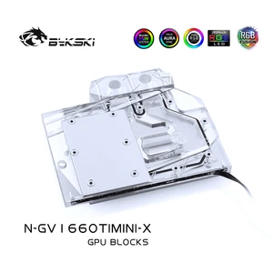 Водяной блок Bykski для GIGABYTE AORUS RTX1660TI MINI ITX OC 6G  (GV-N2060OC-6GD Rev2.0), медный блок с полным покрытиемRGB AURA