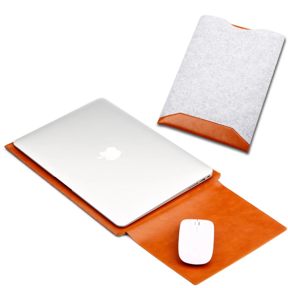 Сумка для ноутбука из искусственной кожи и шерстяного войлока для Macbook Air 13 11 Pro 13 15 чехол для ноутбука сумка для компьютера для Macbook Чехол
