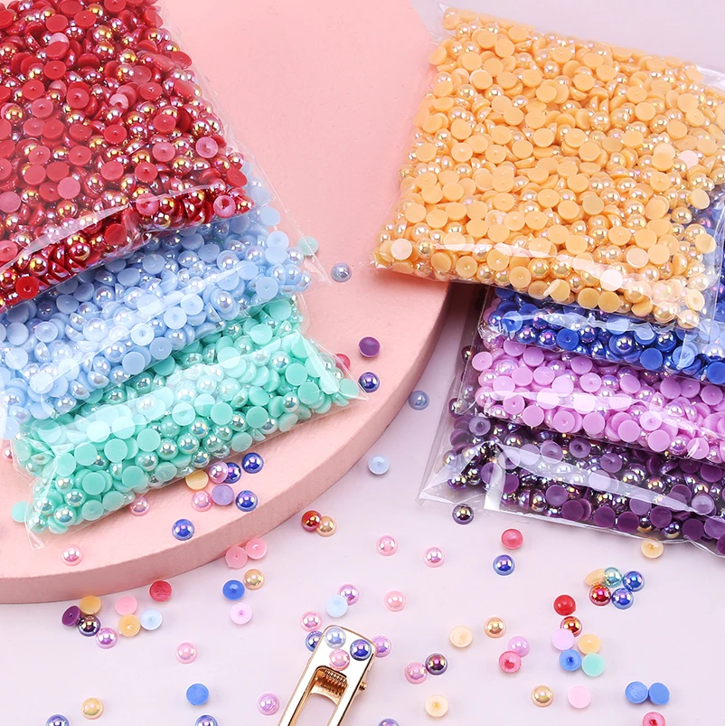 2 мм-12 мм Mix Colors AB полукруглые бусины модные стразы из пластика ABS пластиковые с