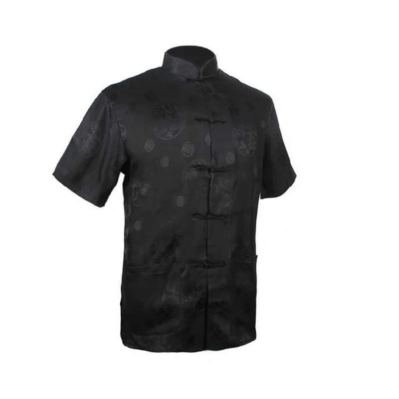 Мужская атласная рубашка синий костюм в китайском национальном стиле с