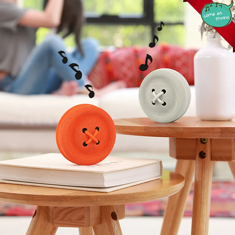 [Светло-зеленый] Кнопка портативный bluetooth-динамик Открытый водонепроницаемый мини-легкий сабвуфер Многофункциональный подключаемый маленький динамик