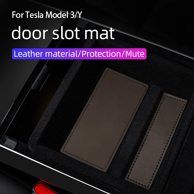 

Кожаная Водонепроницаемая защитная накладка для tesla модель 3/модель y слот-коврик для двери, защита от грязи, аксессуары для салона автомобил...