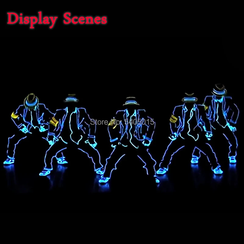 

EL Suits New Fashion LED/EL Clothes Luminous Costumes Glow Party Supplies Light Clothing Men For Holiday DIY Decoration Hot Sale