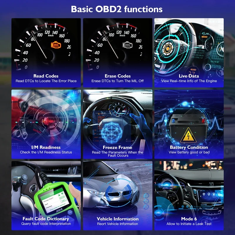 Сканер JDiag JD316 расширенный режим 6 OBD2 считыватель кодов неисправностей