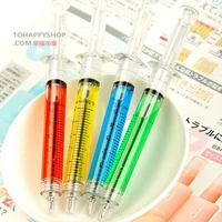 48 pcslot blue color ballpoint pen 0 7mm syringe pens for writing signature stationery office school supplies canetas fb219