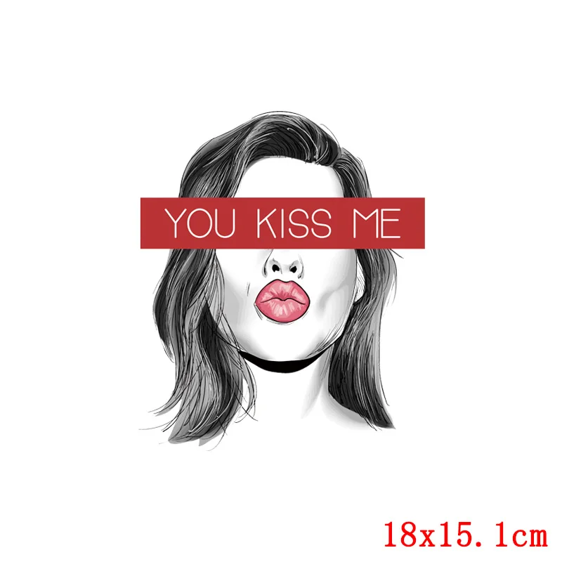 Термонаклейки на одежду YOU KISS ME модные термонаклейки для девочек | Дом и сад