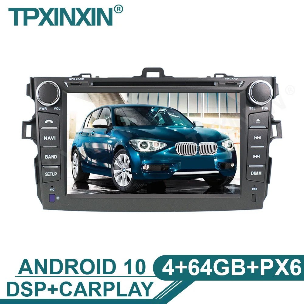 

Android 10 4+64G For Toyota Corolla 2007-2013 Car Multimedia Player GPS Navigation WIFI IPS Screen Player