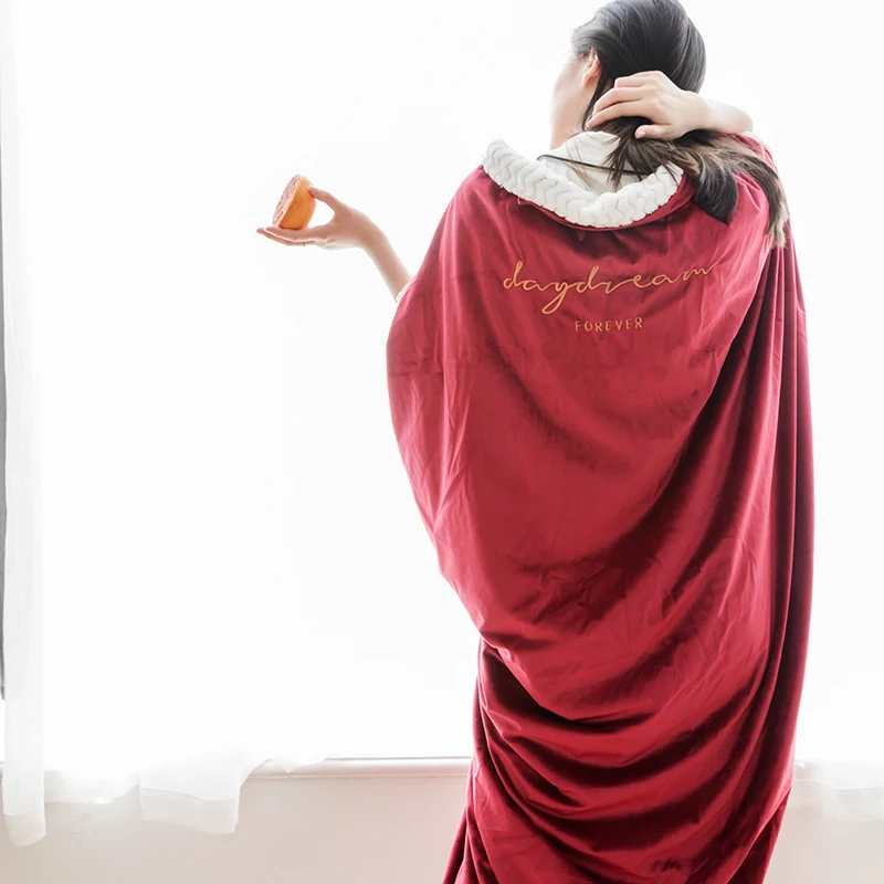 Зимнее бархатное теплое одеяло Beibei однотонное двустороннее высококачественное