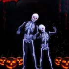 Костюм призрака скелета на Хэллоуин для взрослых и детей, костюм Черепа скелета для родителей и детей, одежда для косплея, празднивечерние НКА для взрослых и детей