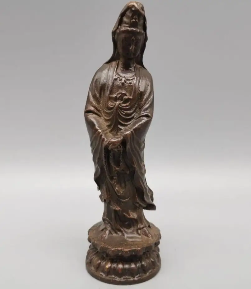 

Китай (материк) Латунь богини милости бодхисаттвы Малый ремесел статуя
