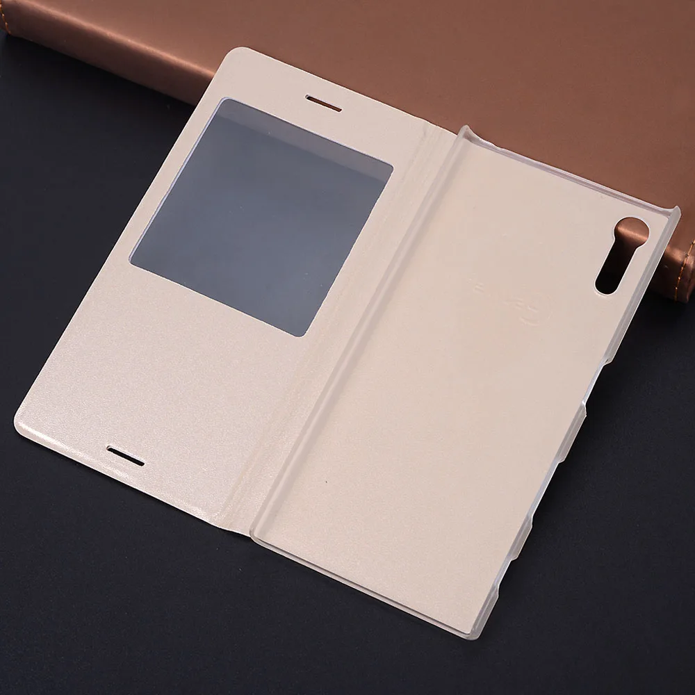 Slim Window View Flip Cover Scratch Resistant PU Leather Case For Sony Xperia XZ Premium 5.5inch Phone Sleeve Bag Fundas Coque | Мобильные