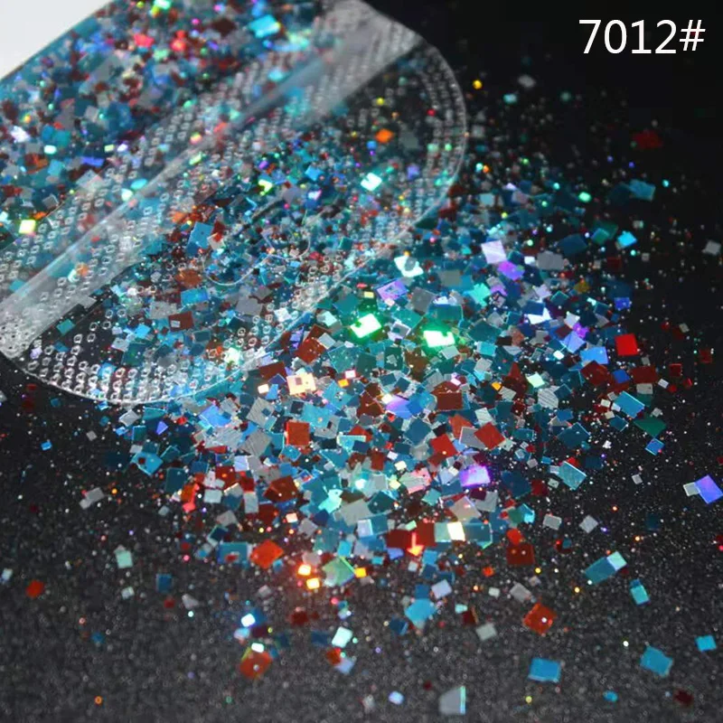 

50g/Bag Holographic Nail Art Glitter Mixed Hexagon Sequins Decorations Flakes Colorful Chunky Symphony Color Laser Sequins 12 Co