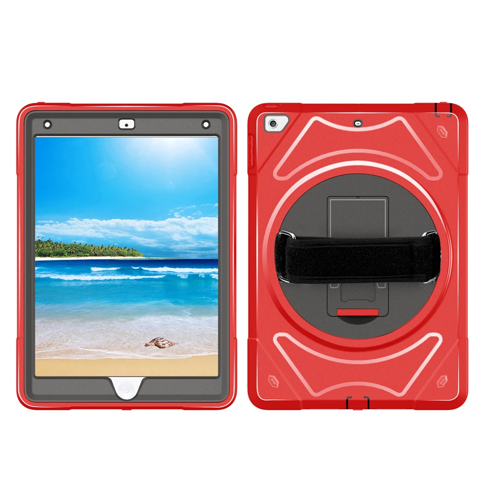 red Чехол для iPad Pro 12,9 дюйма с вращающимся на 360 ремешком и подставкой сверхмощный противоударный защитный чехол MTL02 - Color: red