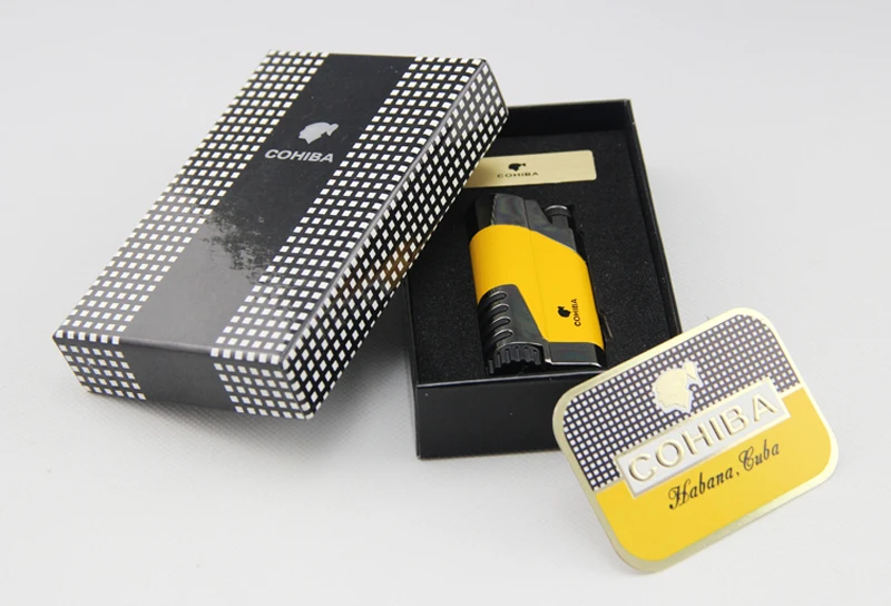 Металлическая ветрозащитная Зажигалка COHIBA для сигарет зажигалка с дырочками