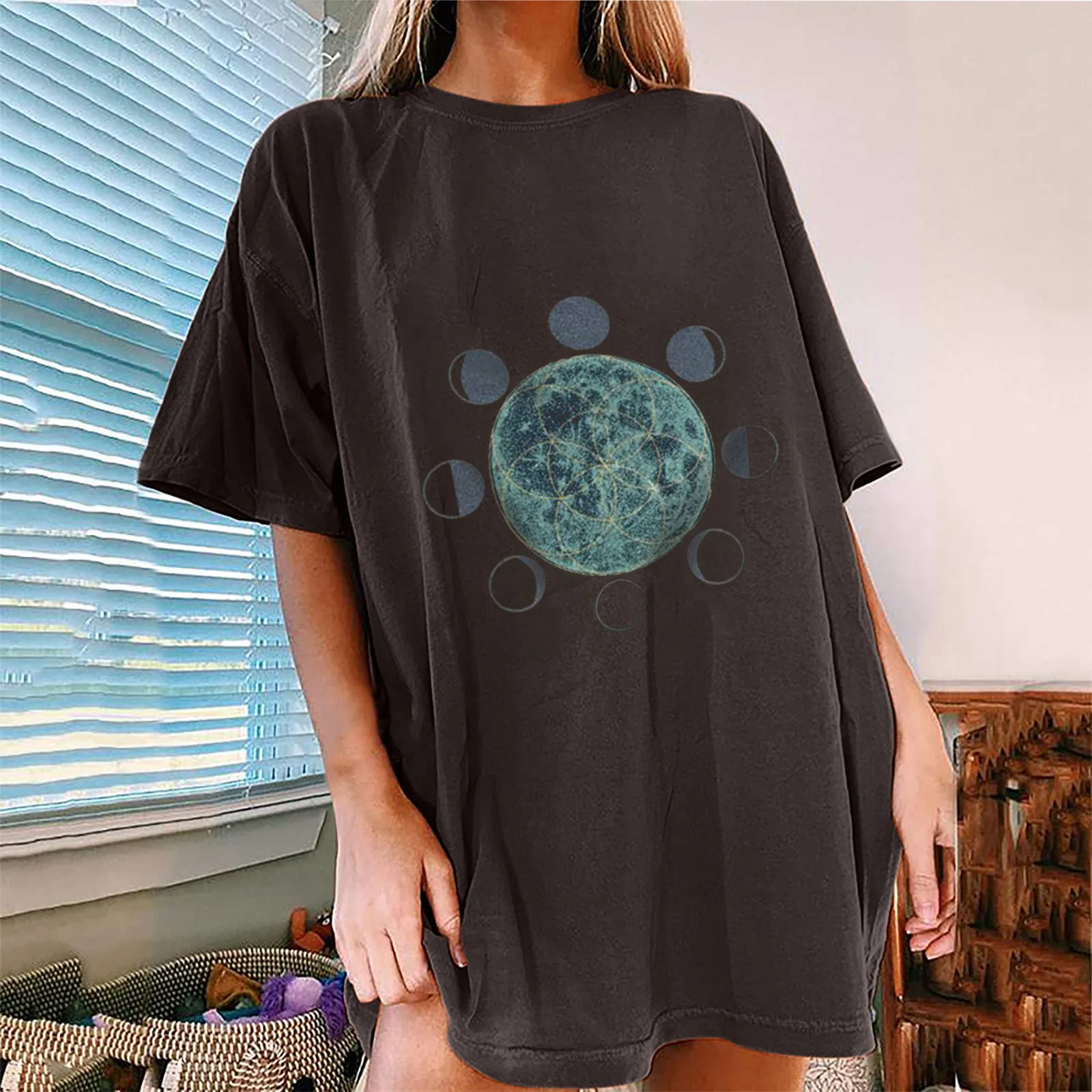 

Summer Tshirt Casual Print O-neck Tees Creativity Loose T-shirts Women Short Sleeve Oversize Top Hip Hop Streetwear Oversized