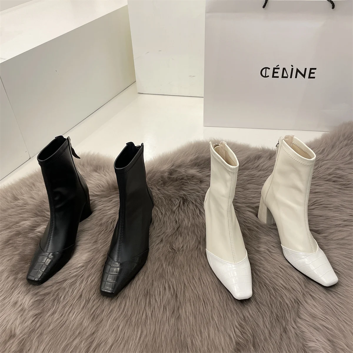 

Женские ботильоны с острым носком, на высоком каблуке