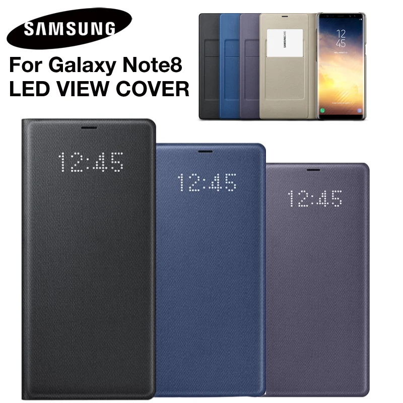 Оригинальный светодиодный кожаный флип чехол для SAMSUNG Etui Samsung Galaxy Note 8 N9500 Note8 N950F SM