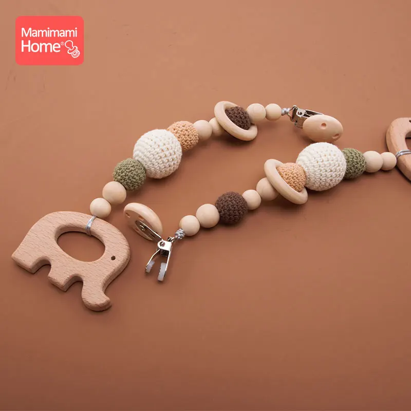 1 шт Детские деревянный Прорезыватель для зубов детский успокоитель цепи слон