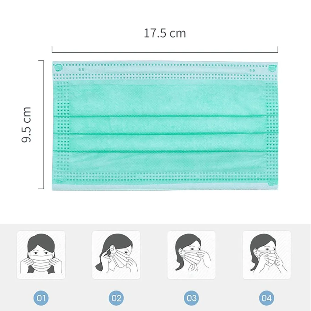 

Air Purifying masques Face Mask Cover Mascarilla desechable Anti Dust 3 Layer Mouth Filter Gezicht hypoallergeen Masks 50PCS