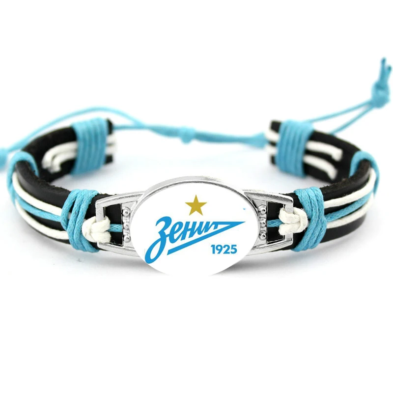 ФК Зенит футбольной команды на РФПЛ Натуральная кожаные браслеты с подвесками из