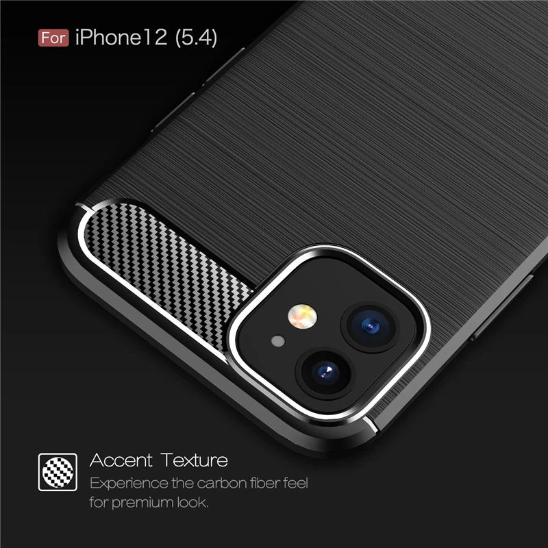 For iphone 12 Mini Case Carbon Fiber Full Shockproof Silicone Armor Case Cover For iphone 12 Pro Max Cover for iphone SE 2020