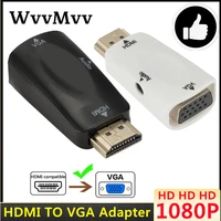 hdmi compatible male to vga female adapter audio cable converter fhd 480p 1080p 720p pc laptop tv box computer display projector