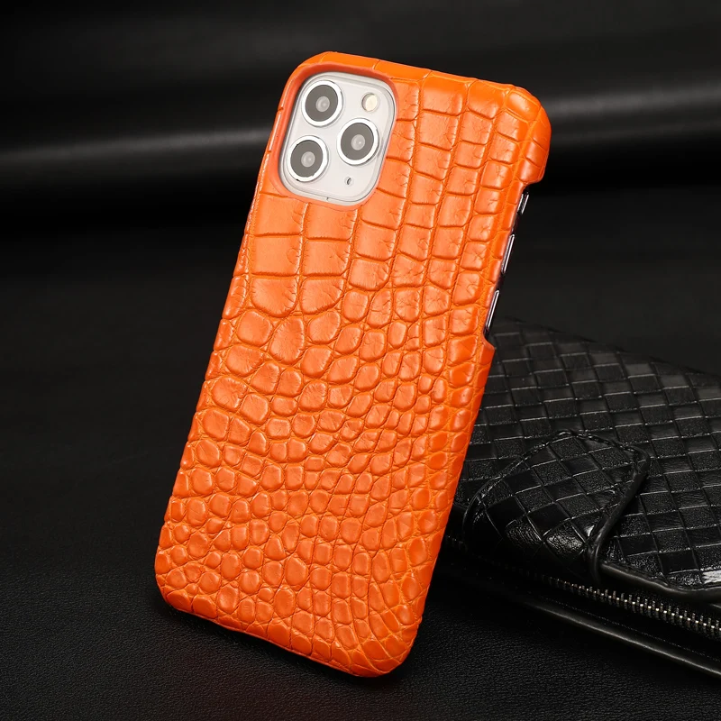 100% Natural Crocodile Leather Phone Case for iPhone 12 Pro Max 12 Mini 11 Pro Max X XS Max XR 7 8 Plus SE 2020 Luxury Cover