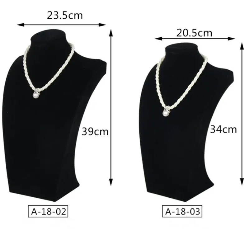 

1 pc Velvet Necklace Display Stand Holder Storage Organizer Pendant Chain Portrait Neck Stand Jewelry Display Rack